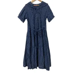 良品 PINK HOUSE ピンクハウス ドット セーラーカラー ワンピース A2101FAY312 ブルー レディース 古着 中古 USED