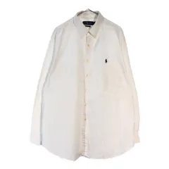 RALPH LAUREN ラルフローレン ワンポイントロゴ ボタンダウンシャツ ホワイト(メンズ 17 1/2)中古 古着 X5816