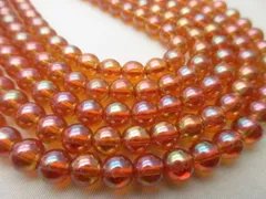 【オレンジオーラ水晶】/玉size(約6㎜)/1set(30玉)/《癒しと浄化 》/《潜在能力の開花》/《自己成長》/《エネルギーの向上》/1596k4