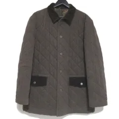 良品 Papas パパス 襟コーデュロイ パデッド キルティングジャケット 48 Mサイズ ブラウン メンズ 古着 中古 USEDのサムネイル