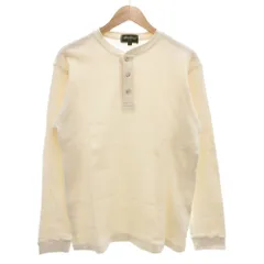 エディーバウアー EDDIE BAUER ヘンリーネックTシャツ 長袖 ロンT ワッフル M 白 ホワイト /GV