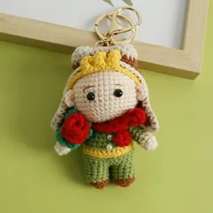 ハンドメイド 手編み あみぐるみキーホルダー かわいい毛糸ドール バッグチャーム 手作り人形 毛糸編みマスコット ナチュラル雑貨 ほっこりデザイン レディース バッグアクセサリー ストラップ ギフト プレゼント 記念日 お祝い  SGPJ150