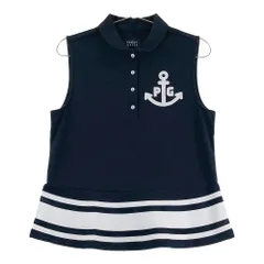 サイズ：1 PEARLY GATES パーリーゲイツ  ノースリーブポロシャツ ボーダー柄 ネイビー系 [240101618747] ゴルフウェア レディース ストスト