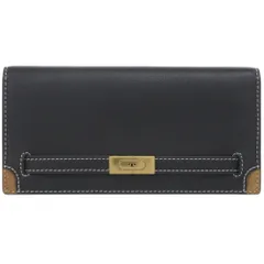 美品 トリーバーチ T Slim Wallet レザー ブラック 長財布 黒 0564 Tory Burch
