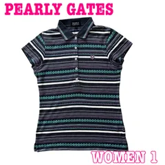 PEARLY GATES  パーリーゲイツ 半袖 総柄 コットン混 ストレッチ ポロシャツ 1