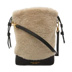 ケイトスペード KATE SPADE エヴァ フェイクシアリング バケット フォン クロスボディ ショルダーバッグ レザー ナチュラル ベージュ 黒 ブラック /FF