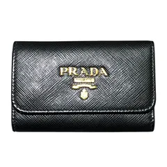 プラダ PRADA 4連キーケース ブラック ゴールド金具 サフィアーノレザー メンズ キーケース