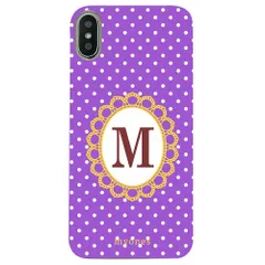 【新品未使用】Galaxy A55 5G SC-53E SCG27 ギャラクシー クリア ハードケース ( 水玉模様  イニシャルM ) パープル ドット 水玉 イニシャル アルファベット