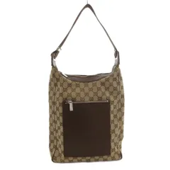 グッチ GUCCI ショルダーバッグ 肩掛け 手提げ GGキャンバス レザー 茶 ブラウン 019 0538 1669 /FF