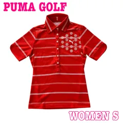 PUMA GOLF プーマゴルフ 半袖 ロゴ刺繍 ボーダー柄 速乾性 ストレッチ ポロシャツ S