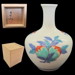 今泉今右衛門 錦桃絵花瓶 瓢箪型 有田焼 人間国宝 - メルカリ