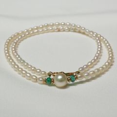 翡翠芥子パールK14ネックレス - メルカリ