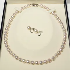 セット品 パール ネックレス(SV) イヤリング(K14WG)/24-3789