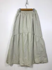 Samansa Mos2 blue サマンサモスモス ブルー tkh-2500085 4290円 ナイロン ギャザーロング スカート sizeF/ベージュ ■◆レディース