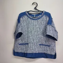 レディース バイカラー ツイード トップス 100サイズ 夏 61219