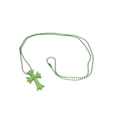 極美品 CHROME HEARTS クロムハーツ ラバースモール CHクロス シリコン ネックレス ラバー グリーン ボールチェーン 中古 4b013515のサムネイル