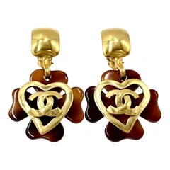 【中古】CHANEL シャネル イヤリングセット　95P  ココマーク　クローバー イヤリング ブラウン レディース ヴィンテージ