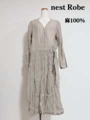 美品】ネストローブ 2way リネン ボリューム ワンピース 羽織り 上品