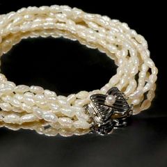 MITSUKOSHI シルバー製 本真珠リボンモチーフ ネックレス 定価21万円 