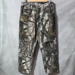 Wrangler ラングラー 90's archive コットンダック リアルツリーカモ 総柄 プリント 5P ワイド ワークパンツ size.34×32 ブラウン vintage