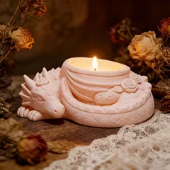 キャンドルホルダー キャンドルスタンド 寝ているドラゴン プラスチック ホワイト インテリア 装飾 パーティー リビング ダイニング オシャレ 可愛い 寝室 インテリア雑貨 オブジェ 癒しグッズ ユニークデザイン