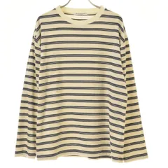 【UNITEDARROWSBEAUTY&YOUTH】1612-226-5287 BL C/PE VLR BOR LS ベロアボーダー ロングスリーブ Tシャツ長袖Tシャツ