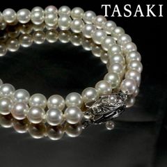 希少✨3連 りぼん 本真珠 田崎 パールネックレス シルバー 3.5-4.0mm