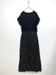 Rope Picnic ロペピクニック GDE19610 ドットプリーツドッキング ワンピース size36/黒 ■◆レディース