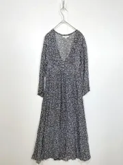 美品 FREAK'S STORE フリークスストア インド製 ジョーゼット 花柄 シアー ガウン ワンピース sizeF/黒 ■◆レディース