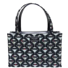 【中古A】ｋａｔｅ　ｓｐａｄｅ　ケイトスペード　２ＷＡＹハンドバッグ/ショルダーバッグ　ＫＤ００７　カクテルグラス　ポリエステル/レザー　ブラック/ライトブルー
