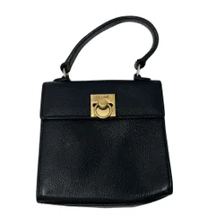 【中古】CELINE セリーヌ ハンドバッグ ミニ オールド ハンドバッグ ブラック レディース レザー ゴールド金具