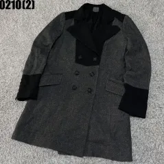 Calvin Klein カルバン・クライン チャコール バイカラー ダブル コート