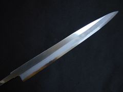 森本光一作 刺身 柳刃 青一鋼 紋鍛錬 尺 紫檀白水牛八角柄 - メルカリ