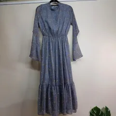 レディース フラワー ロング丈ワンピース 95サイズ 春 夏 724