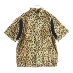 SUPREME (シュプリーム) 25SS×GOODENOUGH Crushed Rayon S/S Shirt ×グッドイナフ レオパード総柄 半袖シャツ ブラウン