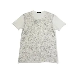 古着 バーバリーブラックレーベル BURBERRY BLACKLABEL 半袖 Tシャツ クリーニング済み 白 カモフラ柄 メンズ サイズ3