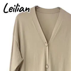 Leilian レリアン ベージュ レディース トップス カーディガン 長袖 ボレロ シンプル カジュアル 大人カジュアル Vネック ゆったり 大きいサイズ【XLサイズ相当】0001263OC