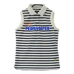 サイズ：0 PEARLY GATES パーリーゲイツ  ノースリーブポロシャツ ボーダー ホワイト系 [240101567096] ゴルフウェア レディース ストスト