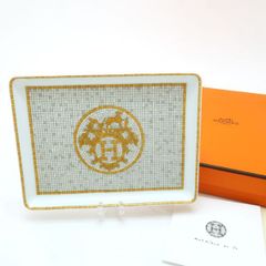 新品未使用品】HERMES エルメス モザイク24 プラチナ スクエアプレート