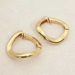 エテ ハグ フープ ゴールド イヤリング シルバー ウェーブ/25-3527