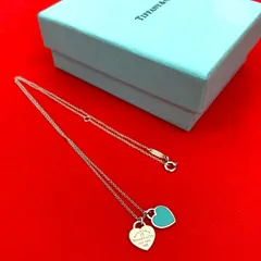 極 美品 箱 袋付き TIFFANY&Co. ティファニー リターントゥ ティファニー ブルー ダブル ハート ネックレス シルバー925 シルバー 88086