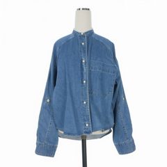 ブランバスク blanc basque パールボタンデニムシャツ ブラウス 長袖 38 インディゴ BB88-105