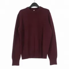 サンフラワー SUNFLOWER moon merino メリノウール クルーネックニット セーター 長袖 M バーガンディ 赤 3039