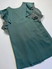 美品 URBAN RESEARCH ROSSO アーバンリサーチロッソ 定価24200円 チュールラッフルドレス ワンピース sizeF/緑  ■◆レディース