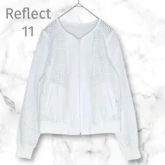 【Reflect 】　ジップアップブルゾン　メッシュ　ジャンパー　羽織り　11 白　春夏　リフレクト　MS-400