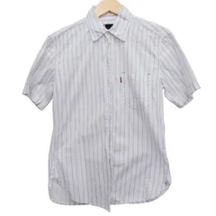 Levi's リーバイス  半袖ボタンダウンシャツ サイズM 白 コットン100% 中国製 ストライプ マチ付き アメカジ 古着