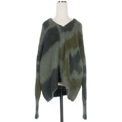 マメクロゴウチ  Mame Kurogouchi Origami Dyed Suri Alpaca Wool Knitted Cardigan ニットカーディガン セーター 長袖 1 カーキ 緑 MM23FW-KN026