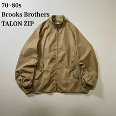 70~80s Brooks Brothers TALON G9type　裏地チェック　ラグラン　ハリントンジャケット　スイングトップ　ブルックスブラザーズ　ベージュ　L 古着のサムネイル