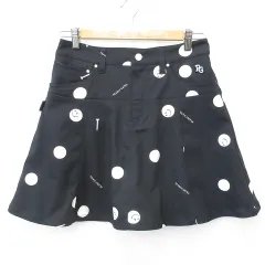 パーリーゲイツ PEARLY GATES スカート ゴルフ スポーツウェア フレア ストレッチ 2024年モデル ボール柄 黒 白 ブラック ホワイト 1