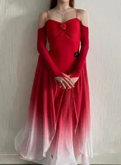 新品未使用 新作 社交ダンスドレス ラテンドレス モダンダンス オーダーメイド グラデーション ダンスウェア ラテンダンス 舞台 発表会 ダンス衣装 社交ダンス